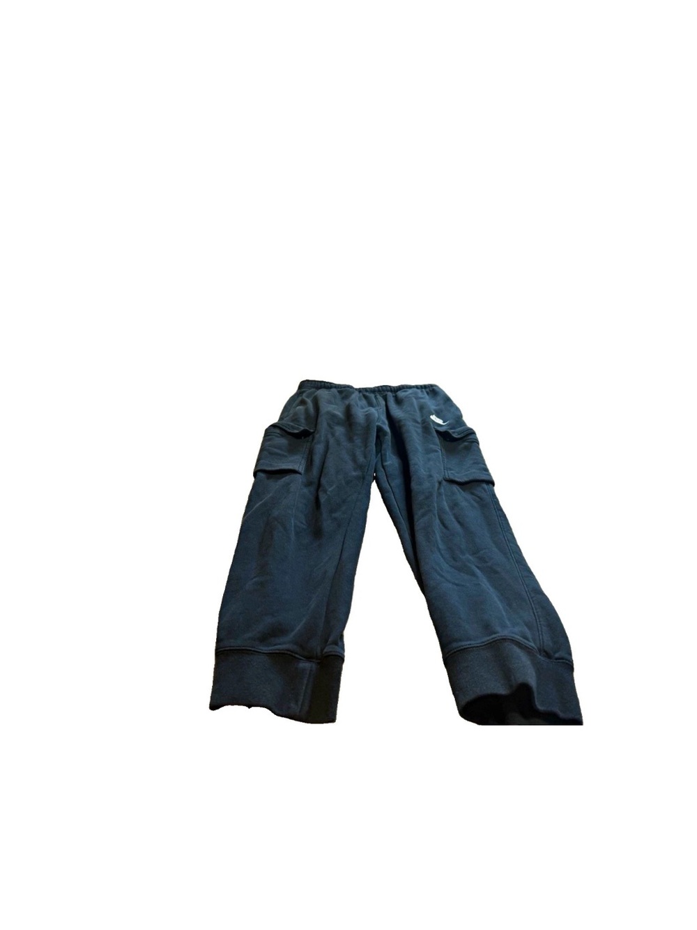 Nike Mens Black Cotton Fleece  Cargo Jogger Pants Elastic Waist Pockets Size M